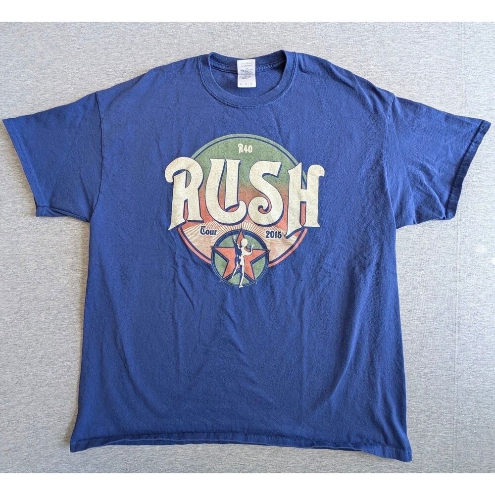 Gildan Rush R40 Tour 2015 Band T-Shirt Size XL Blue